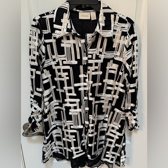 Chico's Jackets & Blazers - Chico’s Women’s Jacket, Black & White, Size 4 or XS, Multi-Seasonal, Lined, NWT